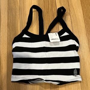 FP Movement by Free People Black and White Striped Camisole